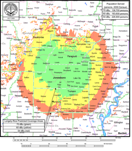 Jill Radio in northeast Arkansas coverage map